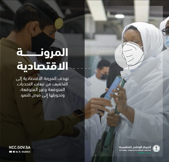 المرونة الاقتصادية.. إحدى الركائز الـ 4 التي يسعى المركز إلى حث القطاعين العام والخاص على تبنيها، لتعزيز #البيئة_التنافسية بمفهومها الأشمل.
